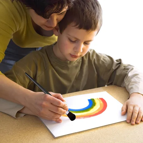 Vista 5 de 10 pinceles para fregona para pintura acrílica, pinceles ovalados de 1 pulgada, pinceles de pintura para acuarela, pintura al óleo y arte facial