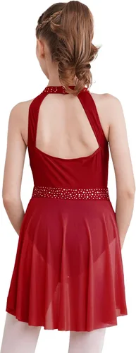 Vista 8 de CHICTRY Kids Girls Sparkly Rhinestone Ballet Gymnastics Leotards Modern Lyrical Dance Costume