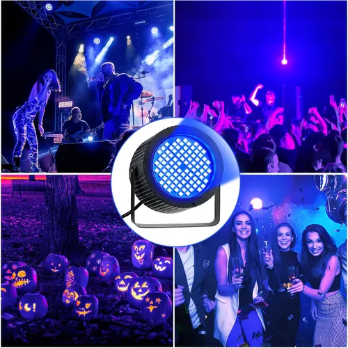 Vista 4 de Funtery 2 luces estroboscópicas brillantes de Halloween, 88 LED, iluminación intermitente para fiesta, sonido y modos de velocidad, luces