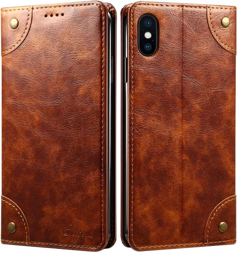 Vista 7 de Sinianl Funda de cuero tipo cartera con tapa de material TPU para iPhone Xs Max/XR/XS/X/8/8 Plus/7/7 Plus/6/6 Plus, Negro