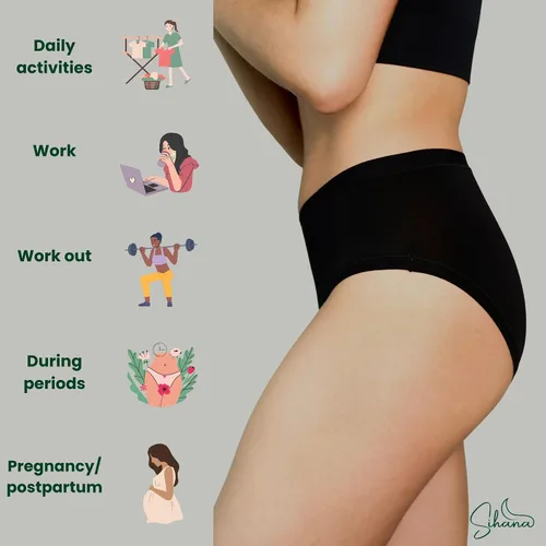 Vista 3 de Sihana Ropa interior de algodón para mujer, calzones de cintura media, cobertura completa, ropa interior de algodón para mujer (paquete de 6)