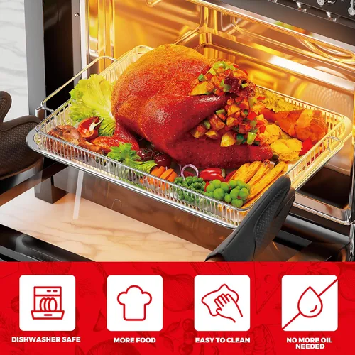Vista 5 de Cesta para freidora de aire para horno, cesta y bandeja