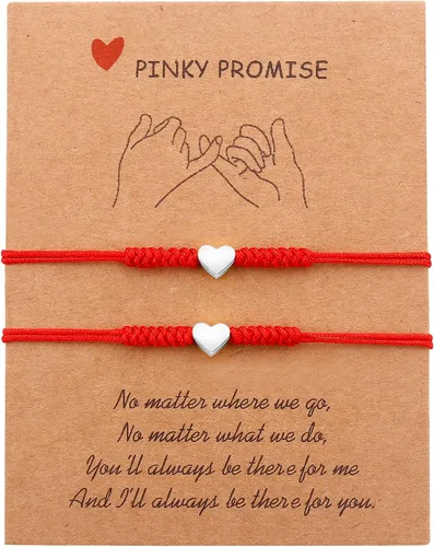 Vista 15 de Regalos para el día de la madre para mamá, hilo rojo, para madre e hija, juego de 2 pulseras de corazón a juego para mamá y yo, pulsera roja