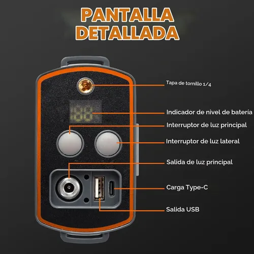Vista 5 de Linterna frontal LED dividida recargable de alta potencia, con cargador y diseño impermeable, batería de larga duración, adecuada para caza, correr