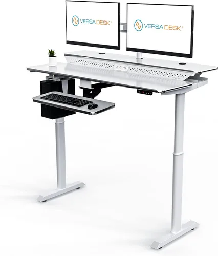 Vista 12 de VERSADESK Escritorio eléctrico de pie de 48 pulgadas, escritorio de pie ajustable en altura de grado comercial, escritorio ergonómico para negro