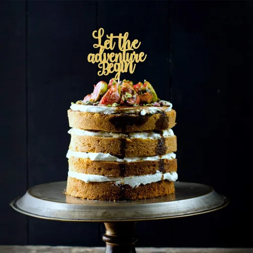 Vista 4 de Let the Adventure Begin - Decoración para tartas para decoración de fiesta de boda temática de viaje