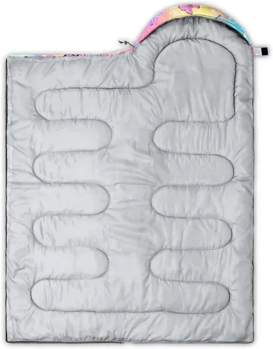 Vista 4 de Saco de dormir para niños y niñas, estampado de luna de cohete, ligero, cálido, portátil, para exteriores, interior, impermeable, resistente al