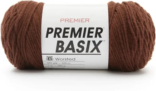 Vista 45 de Premier Yarns Basix, hilo de estambre sólido, hecho de acrílico, hilo ideal para ganchillo y tejido, color blanco, 359 yardas