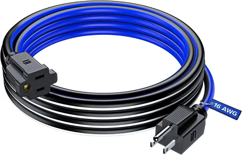 Vista 18 de Maximm Cable de extensión negro y azul de 10 pies, SJTW de 16 AWG