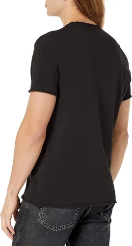 Vista 2 de John Varvatos Camiseta Ss Raw Edge para hombre estilo vintage, lavado y ántrax con ruido blanco