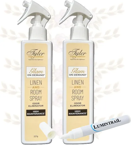 Vista 8 de Tyler Glam on Demand - Spray para Ropa de Cama y Habitación Aroma Diva Paquete de 2 - Paquete de Ambientador y Eliminador de Olores con Bolígrafo