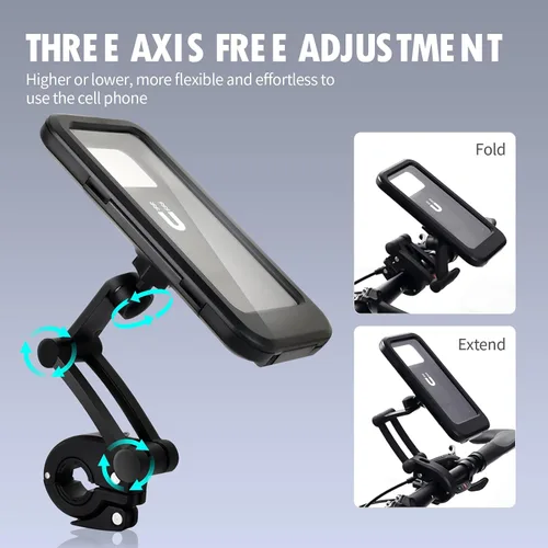 Vista 2 de Soporte de teléfono impermeable para bicicleta, soporte para teléfono de bicicleta con pantalla táctil, bolsa universal impermeable para teléfono