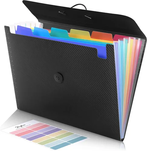 Vista 8 de SKYDUE Carpeta de archivos expandible con 7 bolsillos, organizador de archivos de acordeón, carpetas para documentos, organizador portátil de papel