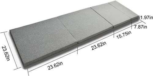 Vista 2 de HJAHHSM - Colchón de espuma viscoelástica para dormir, portátil, plegable Gris-oscuro