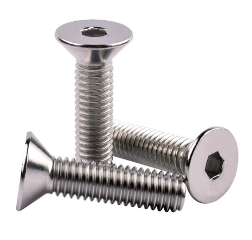 Vista 13 de Tornillos avellanados de cabeza plana de 1/4-20 x 1-1/2", pernos de casquillo hexagonal, acero inoxidable 304 18-8, rosca de máquina completa