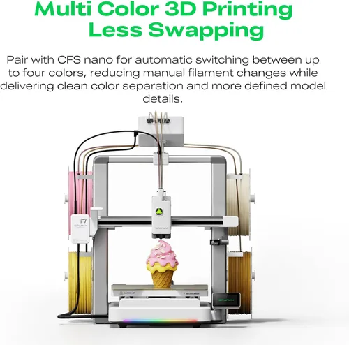Vista 3 de Creality SPARKX i7 Nano Combo 3D Impresora 3D, multicolor con CFS Nano de alta velocidad preensamblable de autonivelación automática de filamento