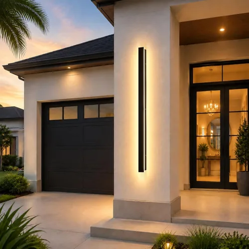 Vista 29 de Luces de pared modernas para exteriores de 39 pulgadas, 2700 K-6500 K, aplique de pared al aire libre regulable seleccionable con control remoto
