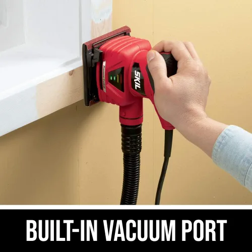 Vista 4 de Skil 7292-02 2.0 Amp Lijadora de palma de 1/4 hoja con control de presión, Roja