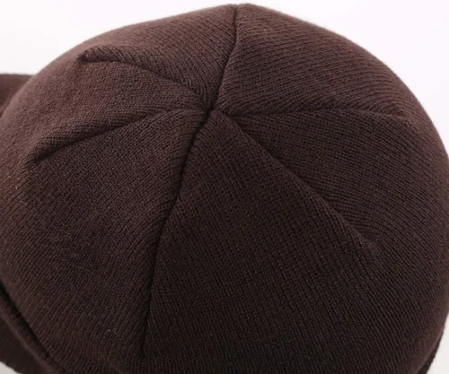 Vista 3 de Home Prefer - Gorro de invierno para hombre con visera, cálida y doble punto.