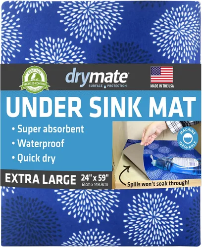 Vista 19 de Tapete Premium Drymate para Debajo del Fregadero, Tapetes Impermeables de Protección para Gabinetes de Cocina y Baño, Forros Absorbentes