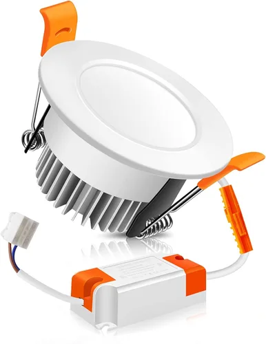 Vista 8 de LEDLightsWorld Iluminación empotrable LED regulable de 2 pulgadas, downlight, 3 W (equivalente a 35 W), luz blanca cálida de 3000 K, luz LED Negro