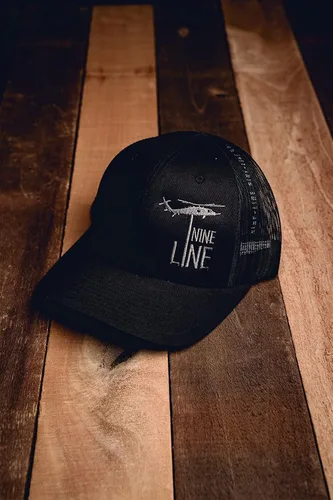 Vista 3 de Nine Line Gorra de béisbol ajustable con malla bandera estadounidense bordada y caída NL