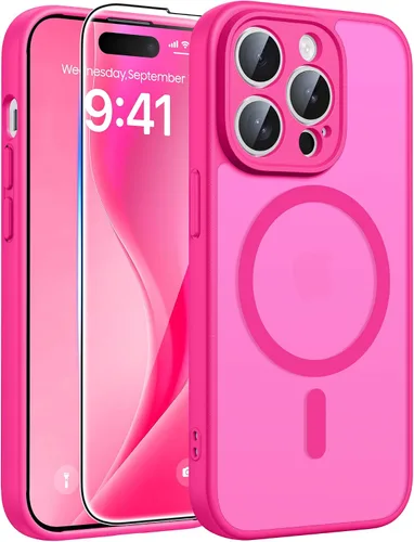 Vista 73 de FNTCASE - Funda para iPhone 16 Pro: magnética, mate, translúcida, de grado militar, protectora contra caídas, resistente, fina, duradera y a prueba