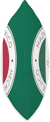 Vista 2 de Made In Mexico Almohada verde con bandera mexicana, 16 x 16 pulgadas, multicolor