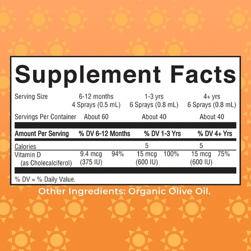 Vista 2 de MaryRuth Organics Vitamina D USDA Orgánica VIT D3 Líquido Sin Azúcar Spray Líquido de VIT D de Apoyo Inmunológico para Adultos y Niños Salud