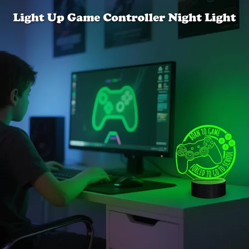 Vista 6 de Anywin Luz nocturna de juego para niños, regalo de luz nocturna de consola, regalo de Navidad y cumpleaños para niños, él, lámpara de nacimiento