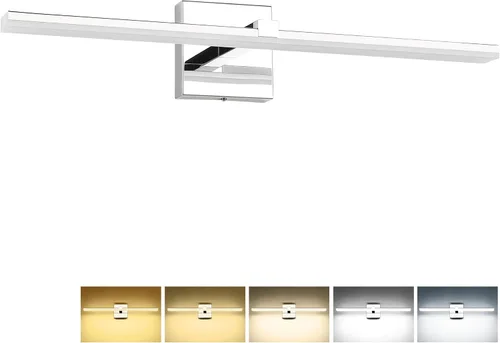 Vista 16 de Luz de tocador de baño negra de 32 pulgadas, LED moderna, 3CCT, regulable, 24 W, luminarias de baño sobre espejo 3000 K/4500 K/6000 K, 3