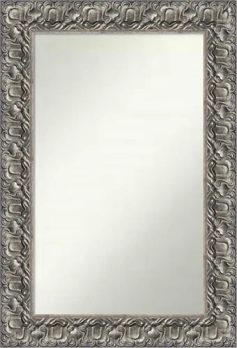 Vista 35 de Amanti Art Espejo de baño plateado para sobre fregadero, 26 x 26 pulgadas, espejo cuadrado de níquel pulido, marco de madera tradicional mediano, se