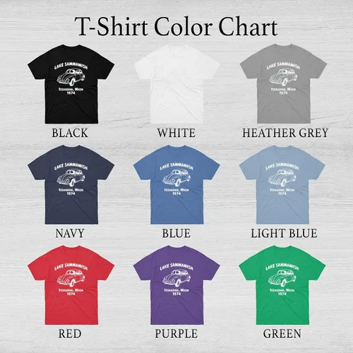 Vista 4 de Camiseta para hombre y mujer Lake Sammamish V-W Beetle 1974 Ted Bundy Camisas para hombres mujeres amigos cuello fresco, Varios