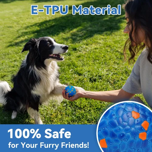 Vista 2 de Pelota de juguete indestructible para perros, pelotas de tenis duraderas para masticadores agresivos, pelotas flotantes y de alto rebote
