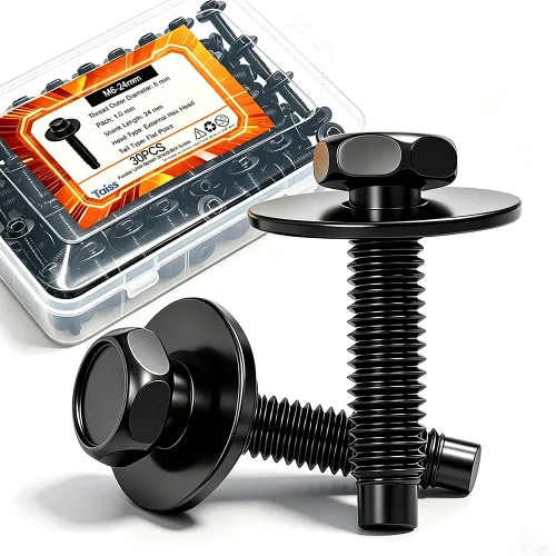 Vista 14 de Taiss 30 tornillos M4.2-0.056x0.787 in para protección contra salpicaduras compatibles con múltiples modelos bajo las marcas Ford y Chevrolet