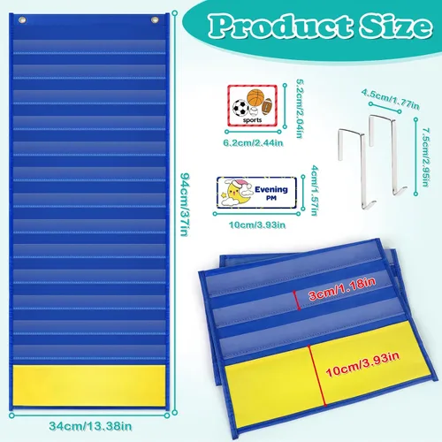 Vista 7 de Torlam Tabla de horario visual para niños, tabla de tareas de bolsillo, tablas de rutina matutina y nocturna para niños pequeños, tabla