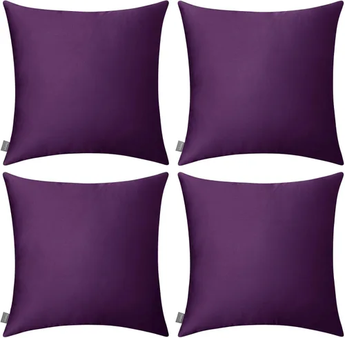 Vista 47 de Thmyo - Paquete de 4 fundas de almohada decorativas de 100 % algodón para lumbar, cómodas, sólidas, para Navidad/Halloween, fundas de cojín Blanco