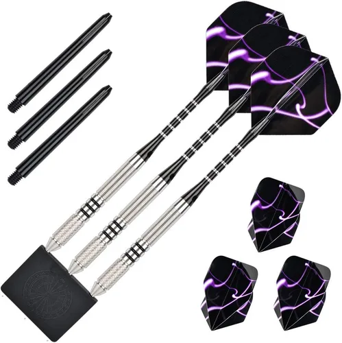 Vista 7 de 24g 90% Tungsten Professional Steel Tip Darts Set Point Protector