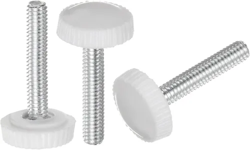 Vista 18 de uxcell 20 pomos moleteados de rosca métrica macho M4 x 0.236 in, pomos de sujeción de tornillo de pulgar, mango de plástico con perno roscado