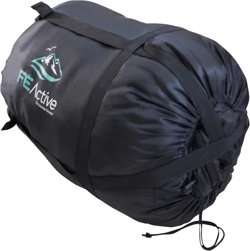 Vista 8 de FE Active Saco de dormir para acampada – 3-4 estaciones extra largo o ligero con capucha, cálido al aire libre, compacto y ligero, saco de dormir