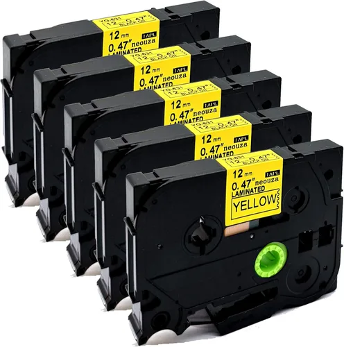 Vista 7 de NEOUZA Cartucho de cinta de etiquetas TZE TZ laminadas, de 15/32 x 15/16 pulgadas, compatible para Brother P-Touch (paquete de 5), TZe-531 Negro