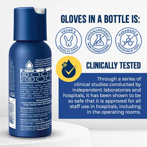 Vista 5 de Loción de Manos Gloves In A Bottle para Enfermeras – Mejor Crema de Manos de Viaje para Manos Secas y Agrietadas, Alivio del Eczema y Psoriasis