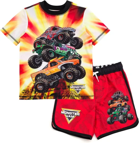 Vista 7 de Monster Jam Conjunto de traje de baño y camiseta de protección UPF 50+ de 2