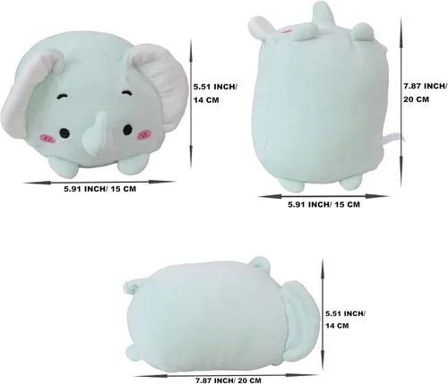 Vista 5 de Lindo mini elefante de peluche cilíndrico elefante de peluche, juguetes de peluche, regalos para niños y amantes o decoración del hogar, 8 pulgadas