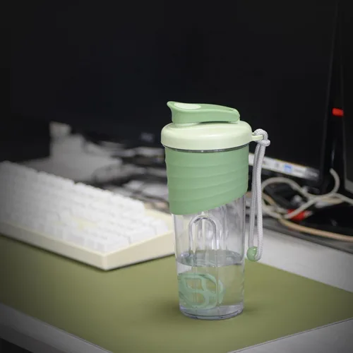 Vista 5 de Botella agitadora para mezclas de proteínas, 24 onzas, botellas mezcladoras de proteínas con bola batidora, botella mezcladora, botella