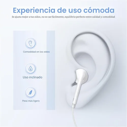 Vista 4 de Auriculares USB C para iPhone 17, auriculares tipo C con cable con micrófono y control remoto, auriculares con cancelación de ruido, compatibles