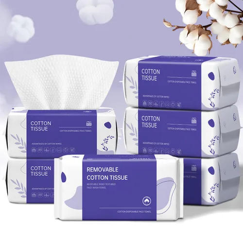 Vista 10 de Toalla Facial Desechable 100 Unidades, Toallas Faciales, Toallitas Secas de Algodón Suave, Paños Faciales para Lavado y Secado, Pañuelos Faciales