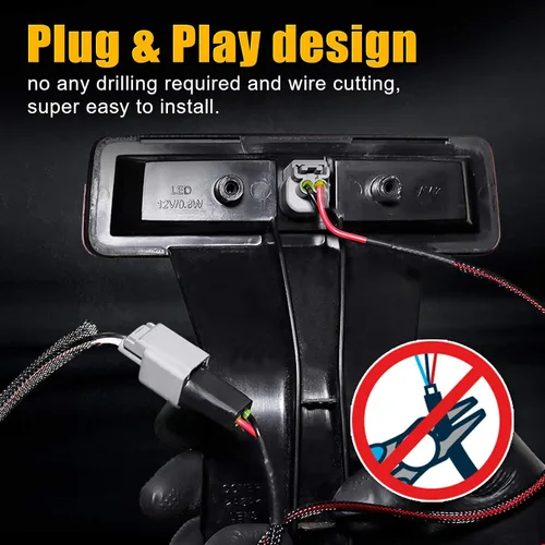 Vista 3 de SUPAREE Luz de Freno para Neumático de Repuesto Plug and Play Luz de Rueda Luz de Freno 3ra Luz de Freno Roja Compatible con Wrangler 2007-2018 JK