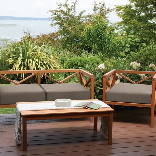 Vista 5 de Classic Accessories Ravenna - Cojín rectangular para asiento de patio, Gris topo oscuro