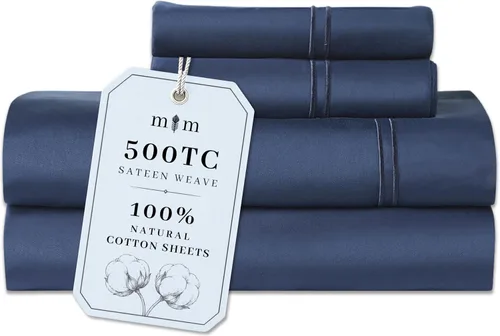 Vista 30 de Twin Sheet Set, 500 TC Single-Ply Cotton Sateen, 3-Piece, Blush